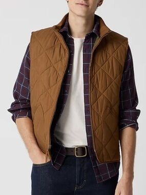 J. CREW Factory Quilted Walker Vest Men’s Size XS Glazed Pecan Retail $128 NWT